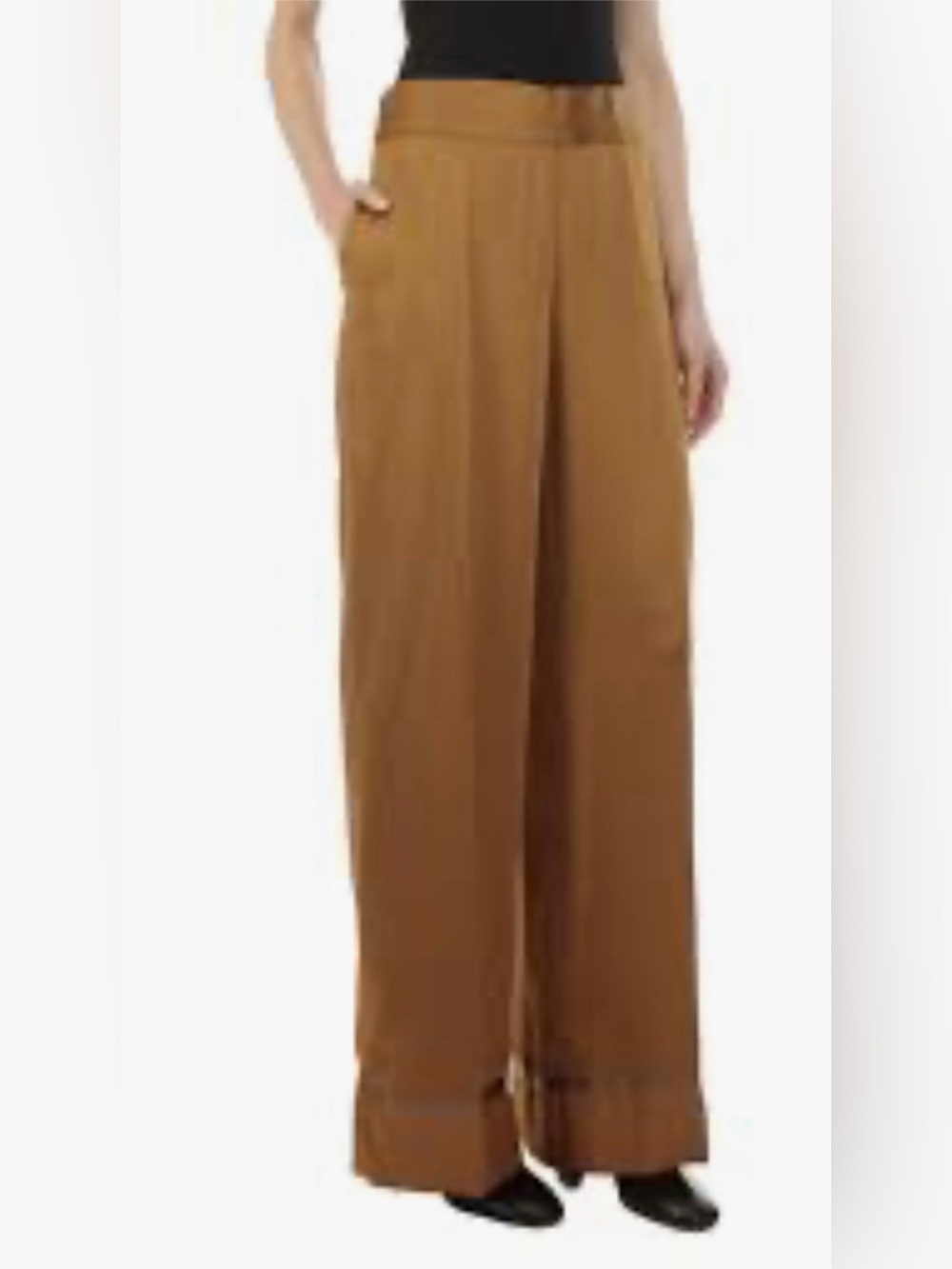 NWT Maison Margiela NWT Camel Satin Wide Leg Pants Trousers IT 40